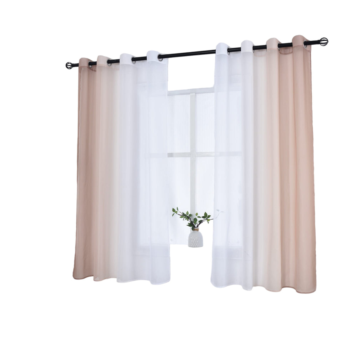 2er Pack Gardinen Vertikal Farbverlauf Druck Transparent »Modena« mit Ösen und Raffhalter, Vorhang, Dekoschal 10000183 Gardinen Set 10000183brauntoene-145crop_6dac031e-751f-48e1-a4a6-46df308ee493 | girdainenbox.com
