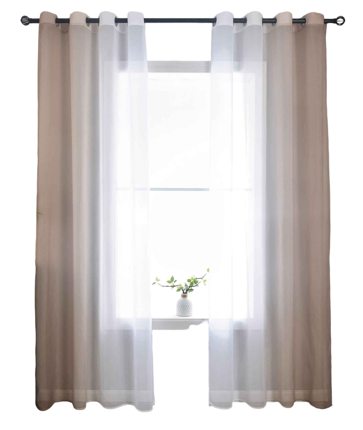 2er Pack Gardinen Vertikal Farbverlauf Druck Transparent »Modena« mit Ösen und Raffhalter, Vorhang, Dekoschal 10000183 Gardinen Set 10000183brauntoene-crop_b98772e0-6a7f-4707-a45a-910a2e855263 | girdainenbox.com