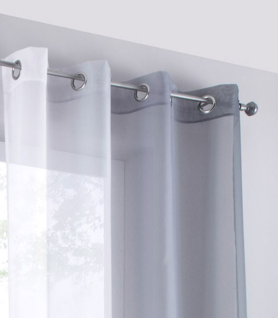 2er Pack Gardinen Vertikal Farbverlauf Druck Transparent »Modena« mit Ösen und Raffhalter, Vorhang, Dekoschal 10000183 Gardinen Set 10000183grau_d2 | girdainenbox.com