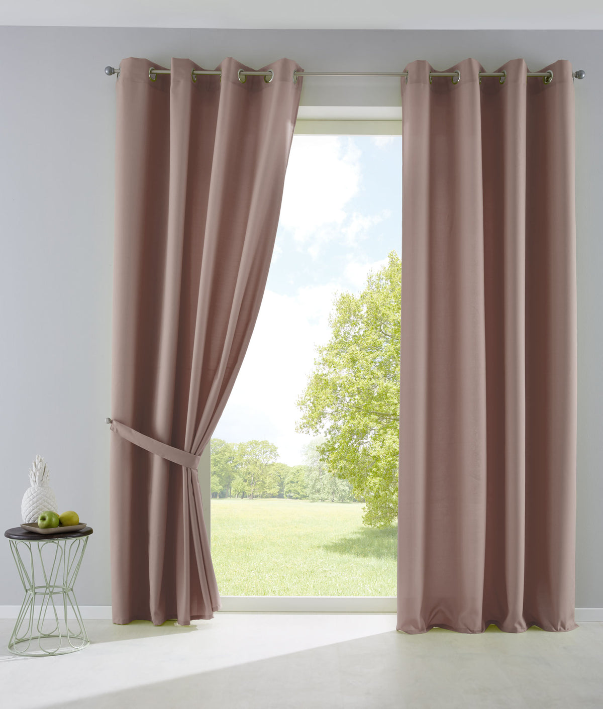 2er Set Vorhänge Blickdicht Gardinen Matt Lichtdurchlässig »PALERMO« mit Ösen und Raffhalter Dekoschal 10000265-2 Taupe HxB 225x140 cm Vorhang Set 10000265-2taupe_eba534ff-f338-406c-b6e6-54ae8fdb366e | girdainenbox.com