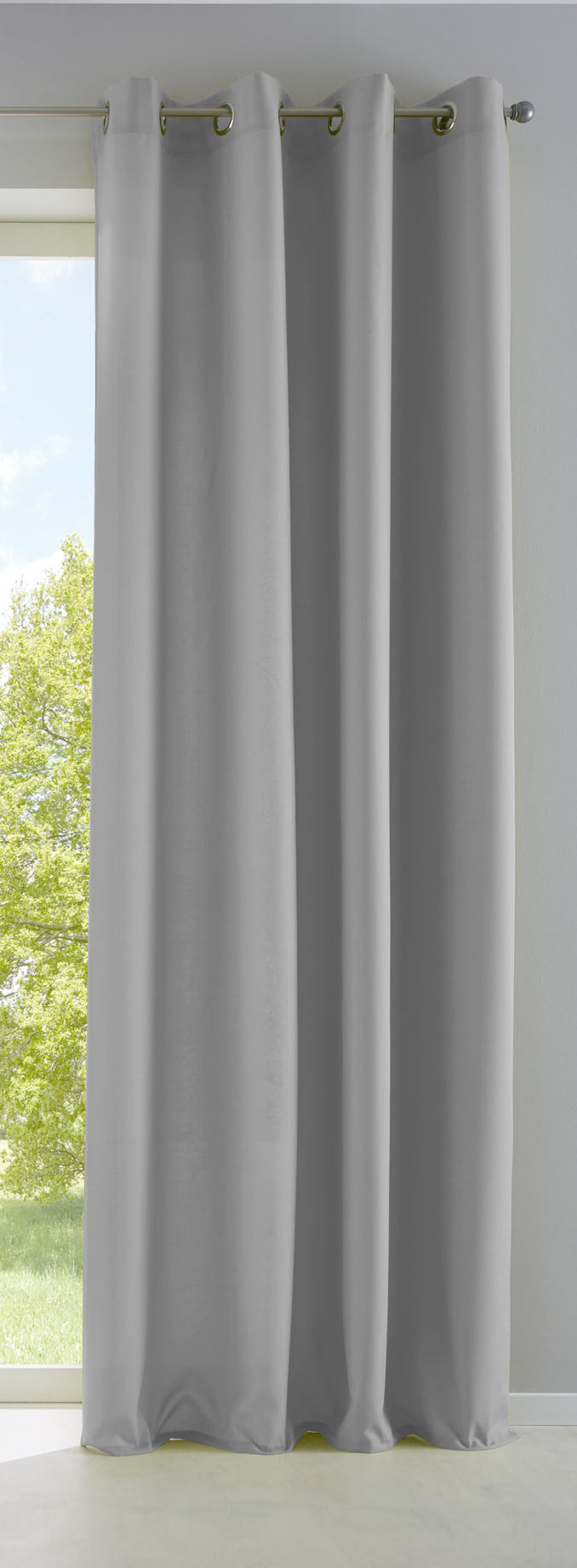 Vorhang Blickdicht Gardine Matt Lichtdurchlässig »PALERMO« mit Ösen und Raffhalter Dekoschal 10000265 Grau HxB 225x140 cm Vorhang 10000265grau_55ce1100-f4c9-4539-b532-1274f7169ca9 | girdainenbox.com