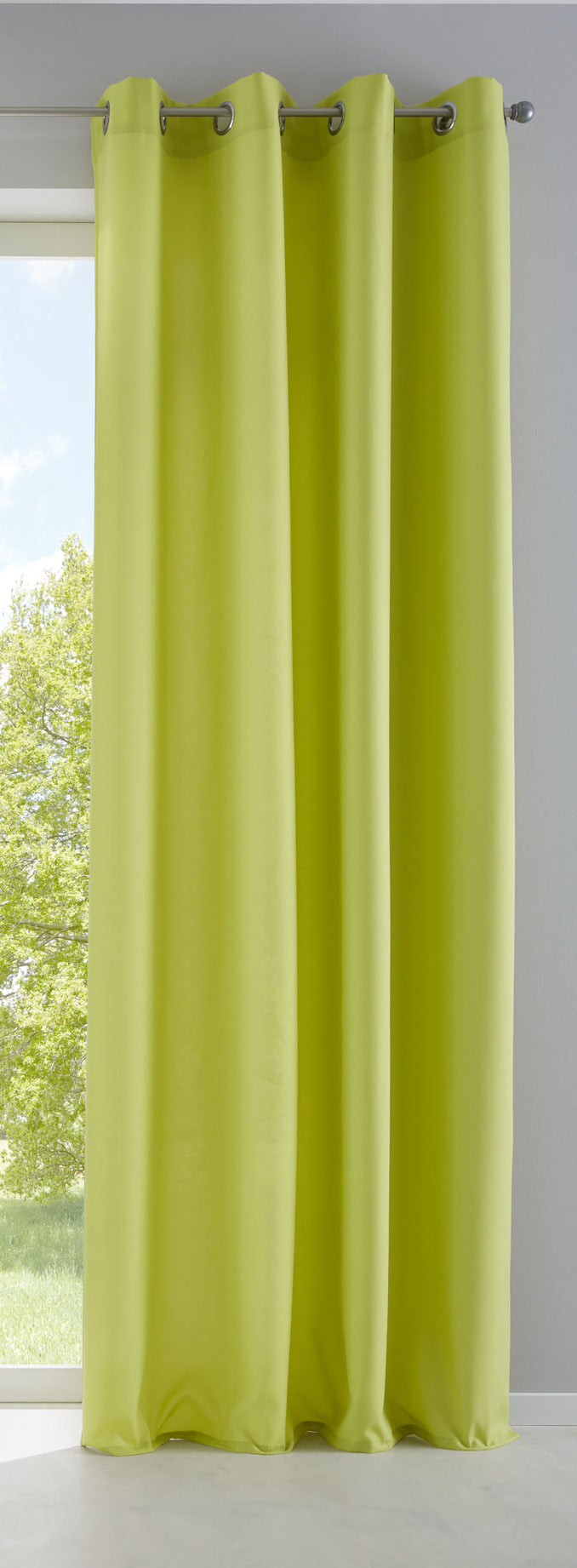 Vorhang Blickdicht Gardine Matt Lichtdurchlässig »PALERMO« mit Ösen und Raffhalter Dekoschal 10000265 Limette HxB 225x140 cm Vorhang 10000265limette_45e87030-898c-451f-be23-4e68575a06df | girdainenbox.com