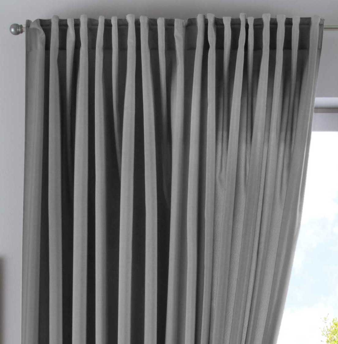 Vorhang Verdeckte Schlaufen Cationic »JENA« Blickdicht Leinen Optik Gardine Meliert Gardinenband mit Raffhalter 2019037 Grau HxB 250x300 cm Vorhang 2019037grau-breit | girdainenbox.com