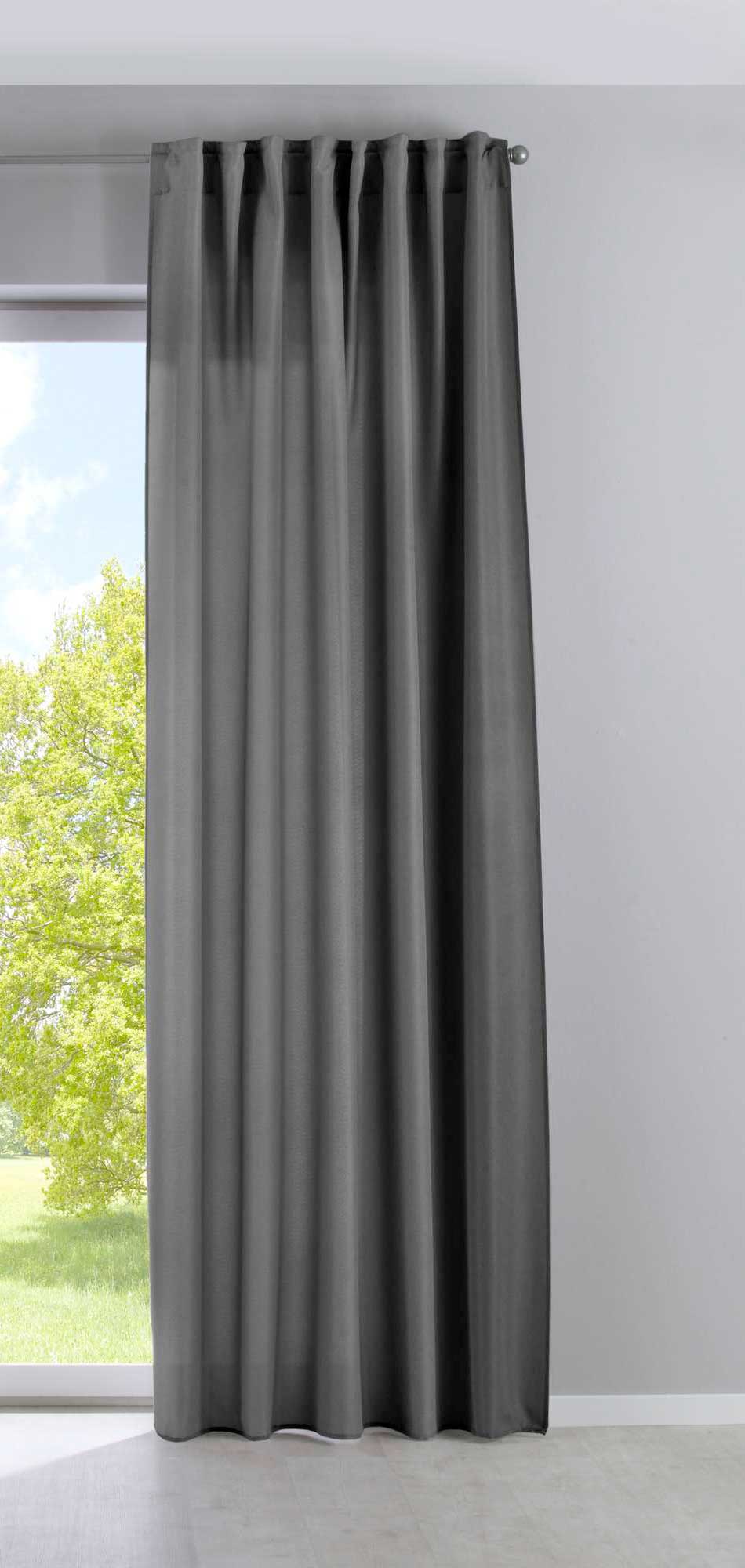 Vorhang Verdeckte Schlaufen Cationic »JENA« Blickdicht Leinen Optik Gardine Meliert Gardinenband mit Raffhalter 2019037 Vorhang 2019037grau-gerade_36f54b5c-7b18-42bd-aaa5-179854da8a9b | girdainenbox.com