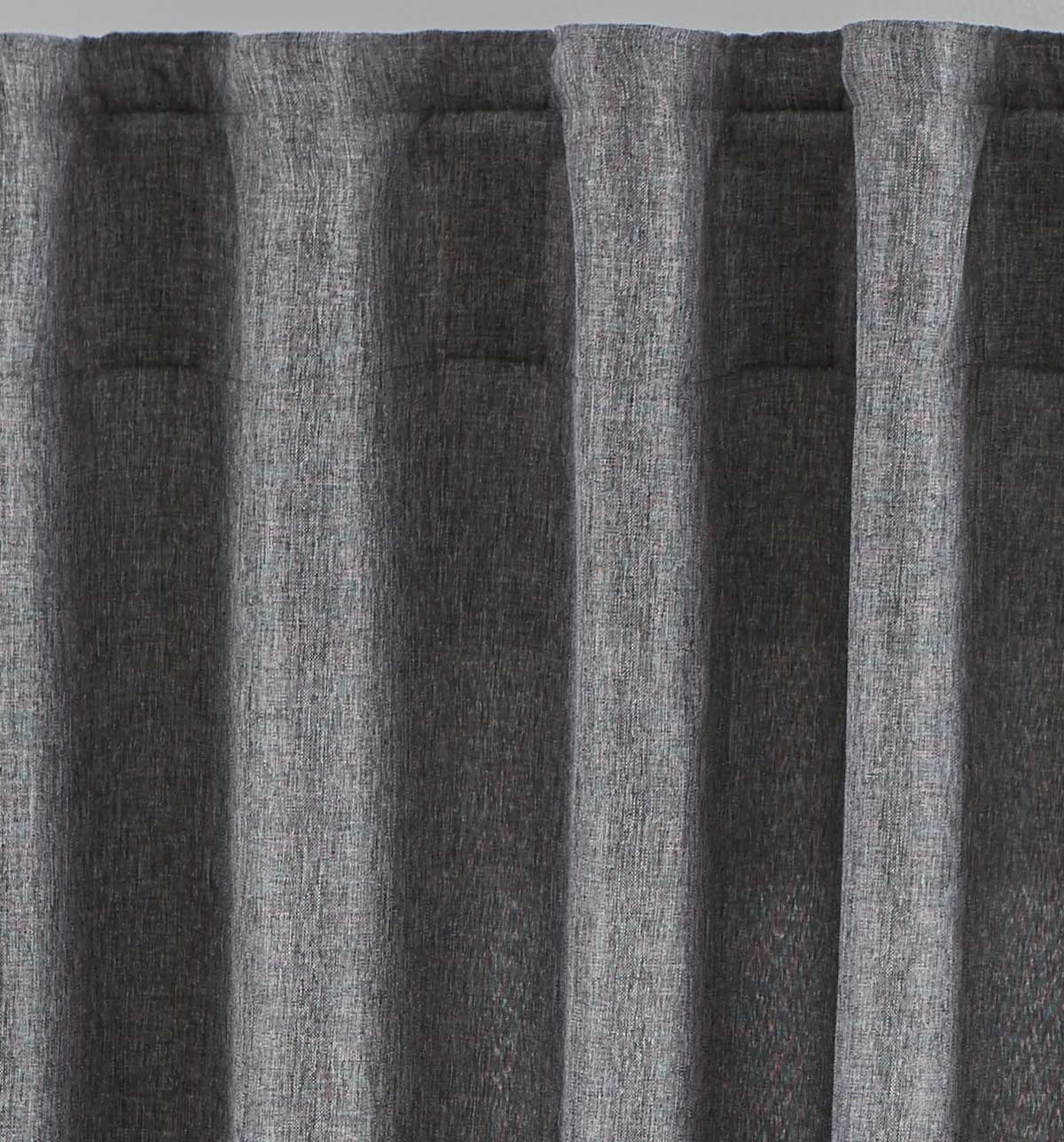 2er Set Vorhänge Verdeckte Schlaufen Cationic »JENA« Blickdicht Leinen Optik Gardinen Meliert Gardinenband mit Raffhalter 2019037-2 Vorhang Set 2019037grau-st | girdainenbox.com