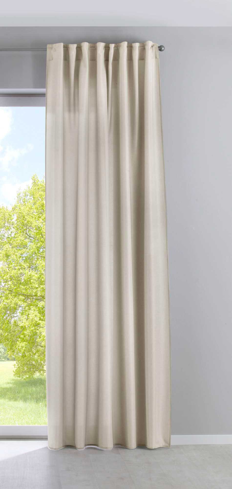 Vorhang Verdeckte Schlaufen Cationic »JENA« Blickdicht Leinen Optik Gardine Meliert Gardinenband mit Raffhalter 2019037 Vorhang 2019037sand-gerade_7664f548-872f-4783-bfd5-2e89e786de1b | girdainenbox.com