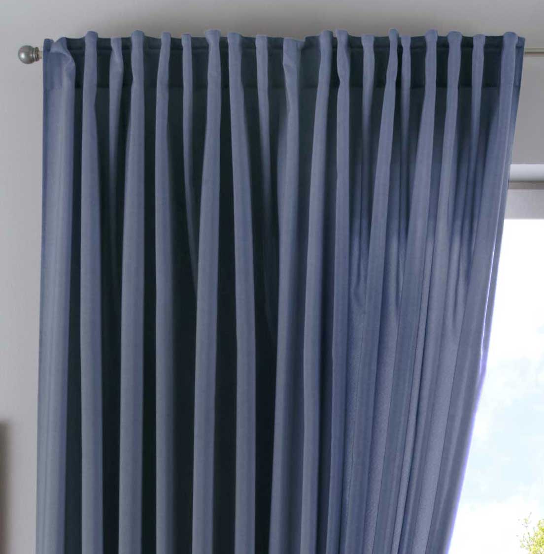 Vorhang Verdeckte Schlaufen Cationic »JENA« Blickdicht Leinen Optik Gardine Meliert Gardinenband mit Raffhalter 2019037 Saphir Blau HxB 250x300 cm Vorhang 2019037saphir_blau-breit | girdainenbox.com