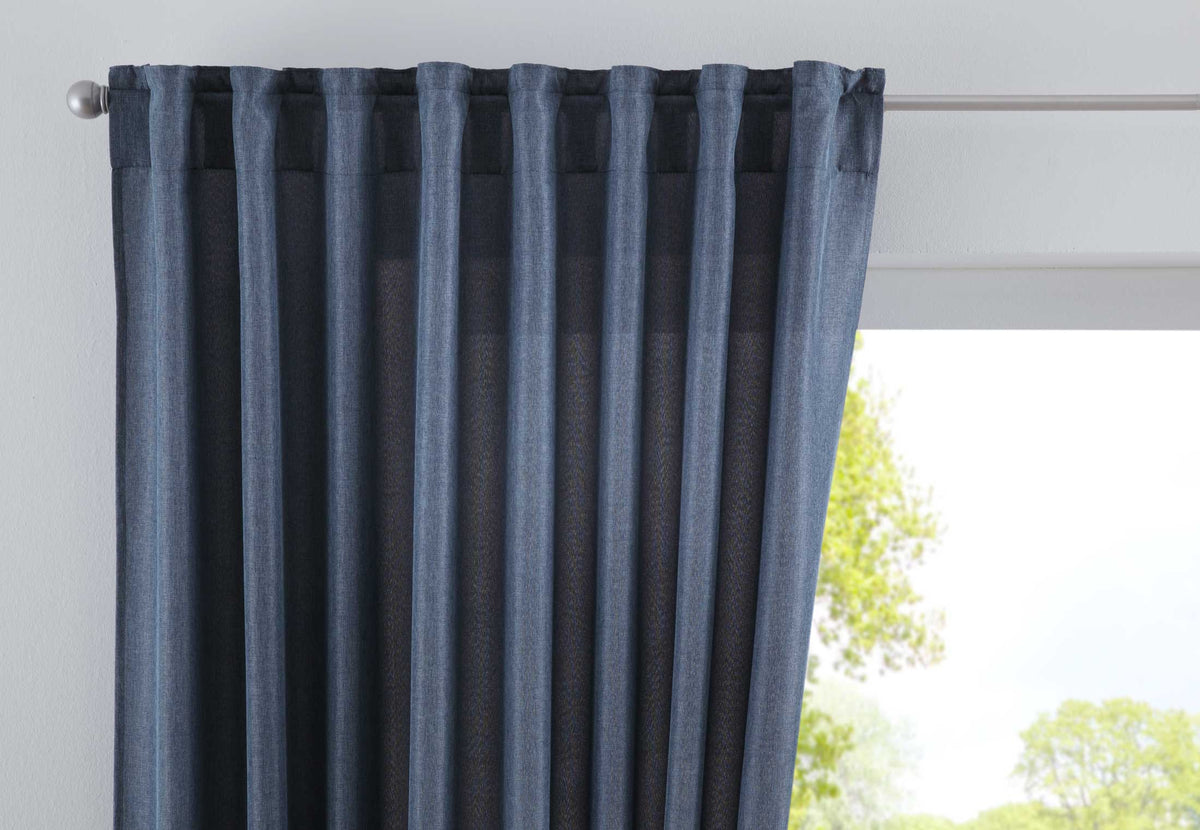 Vorhang Verdeckte Schlaufen Cationic »JENA« Blickdicht Leinen Optik Gardine Meliert Gardinenband mit Raffhalter 2019037 Saphir Blau HxB 145x140 cm Vorhang 2019037saphir_blau_ec8f205a-7c68-4b62-bbba-158ca1daa7dd | girdainenbox.com