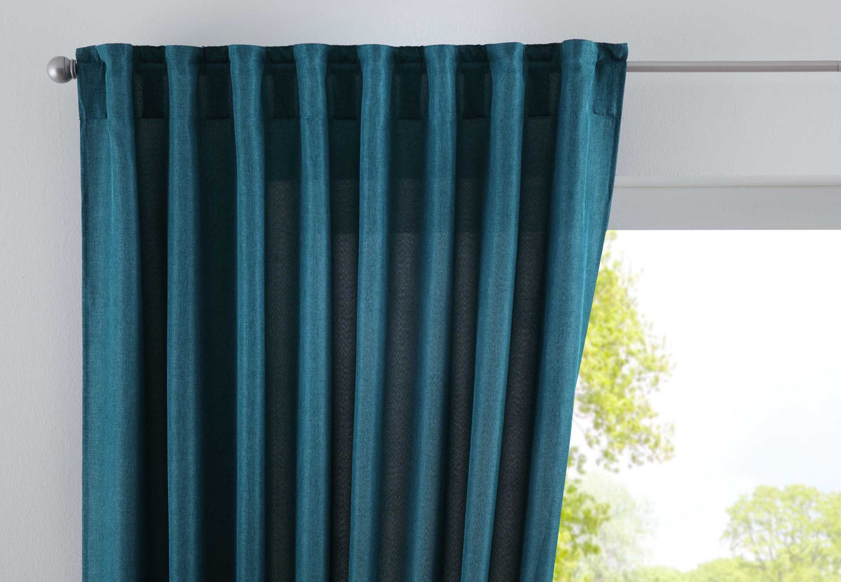 Vorhang Verdeckte Schlaufen Cationic »JENA« Blickdicht Leinen Optik Gardine Meliert Gardinenband mit Raffhalter 2019037 Smaragd Grün HxB 225x140 cm Vorhang 2019037smaragd_gruen | girdainenbox.com