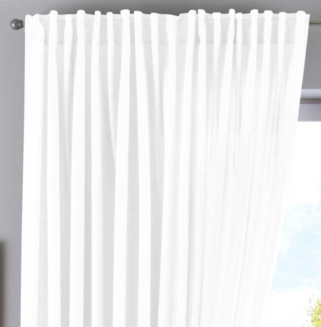 Vorhang Verdeckte Schlaufen Cationic »JENA« Blickdicht Leinen Optik Gardine Meliert Gardinenband mit Raffhalter 2019037 Weiß HxB 250x300 cm Vorhang 2019037weiss-breit | girdainenbox.com