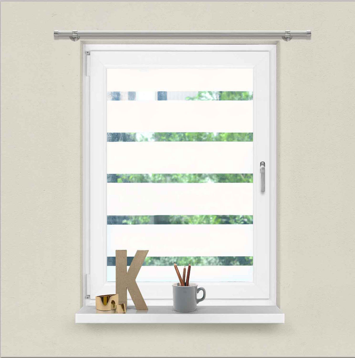 Fensterfolie selbsthaftend Sichtschutzfolie Anti-UV statische Haftung Folie selbstklebend 201916000 Folien 201916000streifen_10_cm | girdainenbox.com