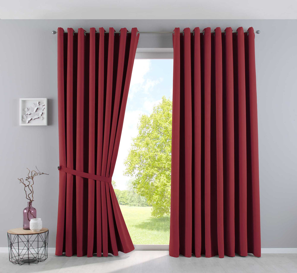 Vorhänge Blickdicht »NewYork« 2er-Pack Thermo-Gardinen Verdunkelungsvorhang Blackout Ösen schalldämmend UV-Schutz Raffhalter 201920600-2 Bordeaux HxB 245x295 cm Vorhang Set 201920600-2bordeaux-295_c1cceabc-c9ce-4e05-86f6-83297dc60a27 | girdainenbox.com