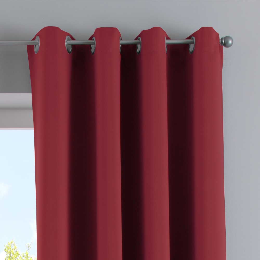 Vorhang Blickdicht »NewYork« 1er-Pack Thermo-Gardine Verdunkelungsvorhang Blackout Ösen schalldämmend UV-Schutz Raffhalter 201920600 Vorhang 201920600_bordeaux_3 | girdainenbox.com