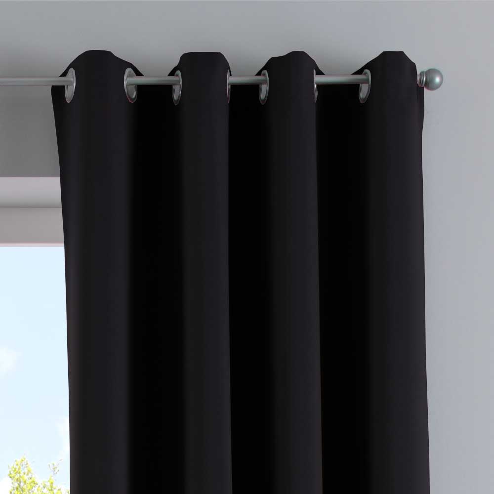 Vorhänge Blickdicht »NewYork« 2er-Pack Thermo-Gardinen Verdunkelungsvorhang Blackout Ösen schalldämmend UV-Schutz Raffhalter 201920600-2 Vorhang Set 201920600_schwarz_3_3f158abf-cace-4a21-9f78-74742ca1c49d | girdainenbox.com
