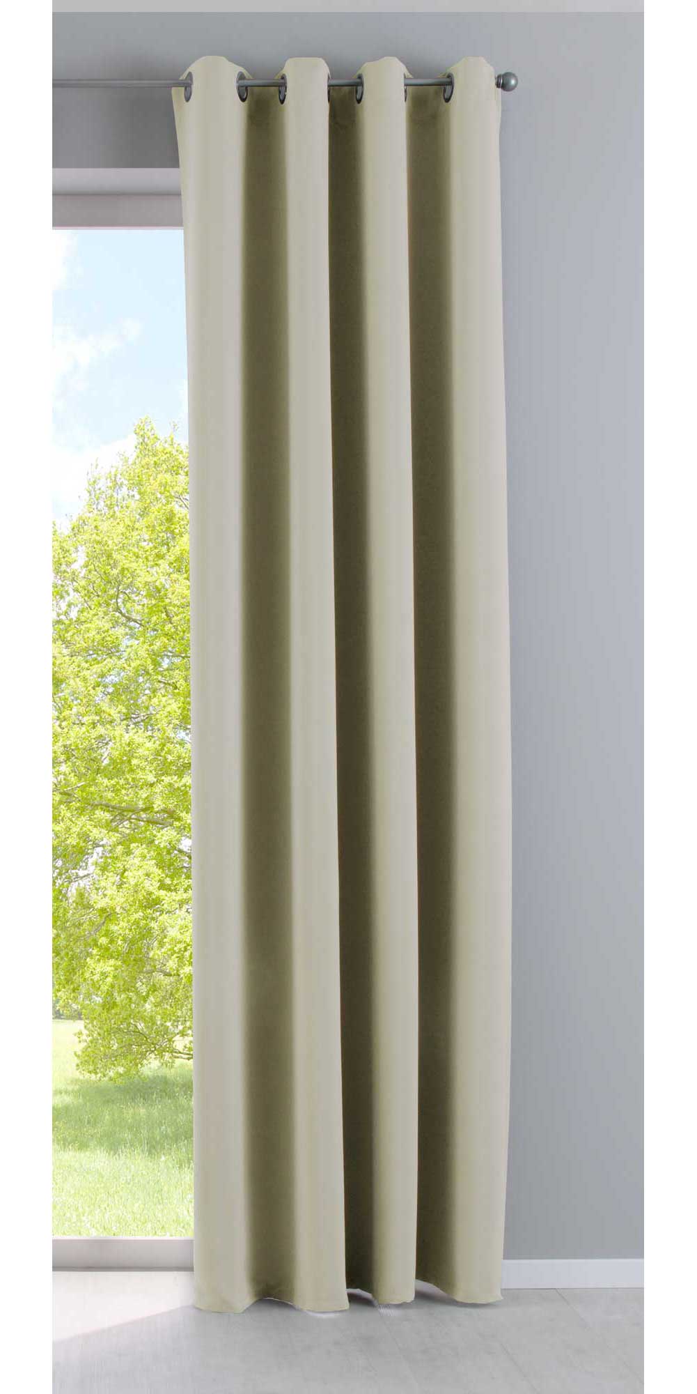 Vorhang Blickdicht »NewYork« 1er-Pack Thermo-Gardine Verdunkelungsvorhang Blackout Ösen schalldämmend UV-Schutz Raffhalter 201920600 Beige HxB 245x140 cm Vorhang 201920600beige_a04b88b4-5110-44e3-b490-e972922d8c3f | girdainenbox.com