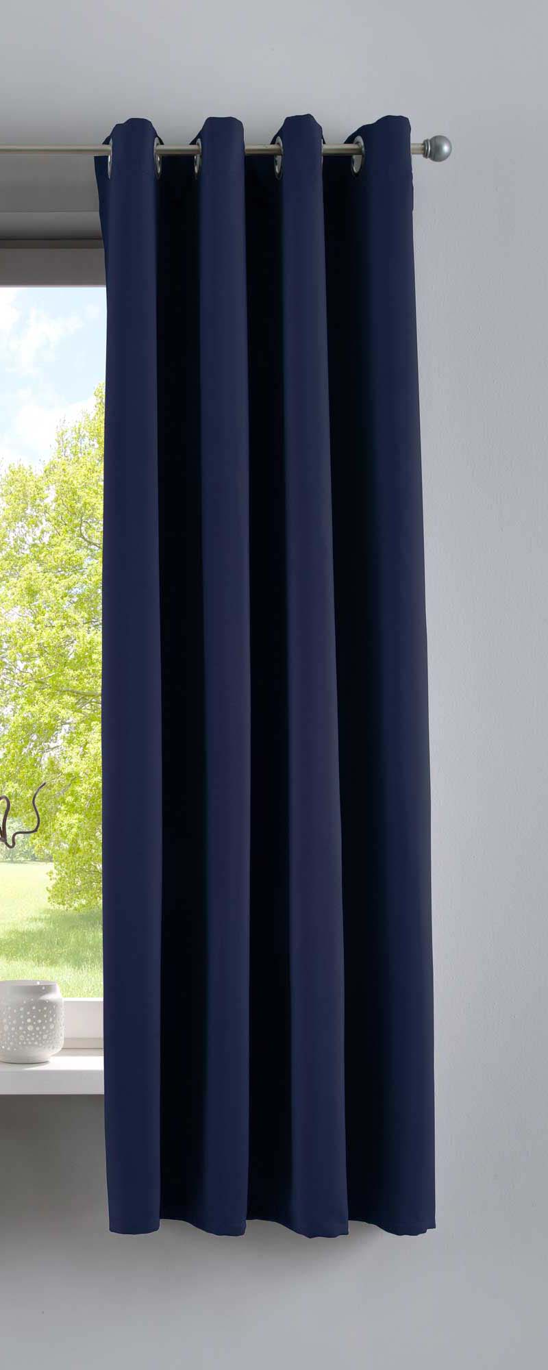 Vorhang Blickdicht »NewYork« 1er-Pack Thermo-Gardine Verdunkelungsvorhang Blackout Ösen schalldämmend UV-Schutz Raffhalter 201920600 Blau HxB 160x140 cm Vorhang 201920600blau-160 | girdainenbox.com