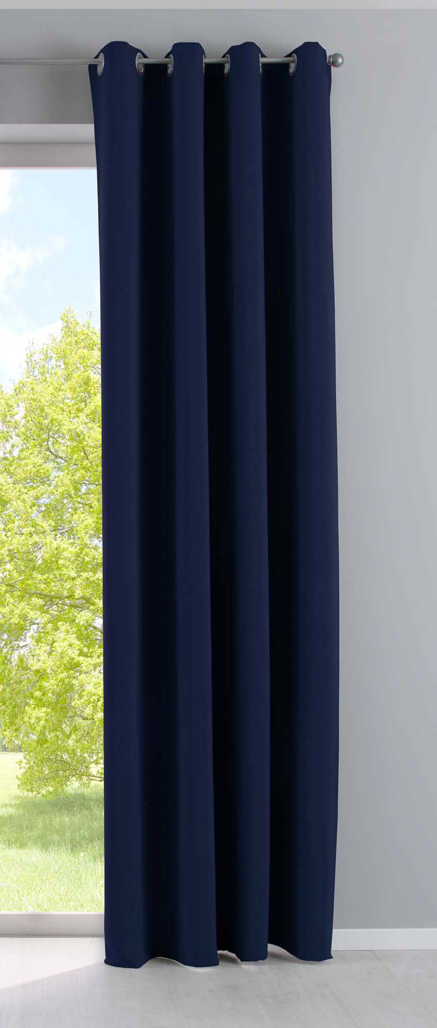 Vorhang Blickdicht »NewYork« 1er-Pack Thermo-Gardine Verdunkelungsvorhang Blackout Ösen schalldämmend UV-Schutz Raffhalter 201920600 Blau HxB 245x140 cm Vorhang 201920600blau_e35d5d43-3f18-40f8-9b69-537dcdb0ab25 | girdainenbox.com