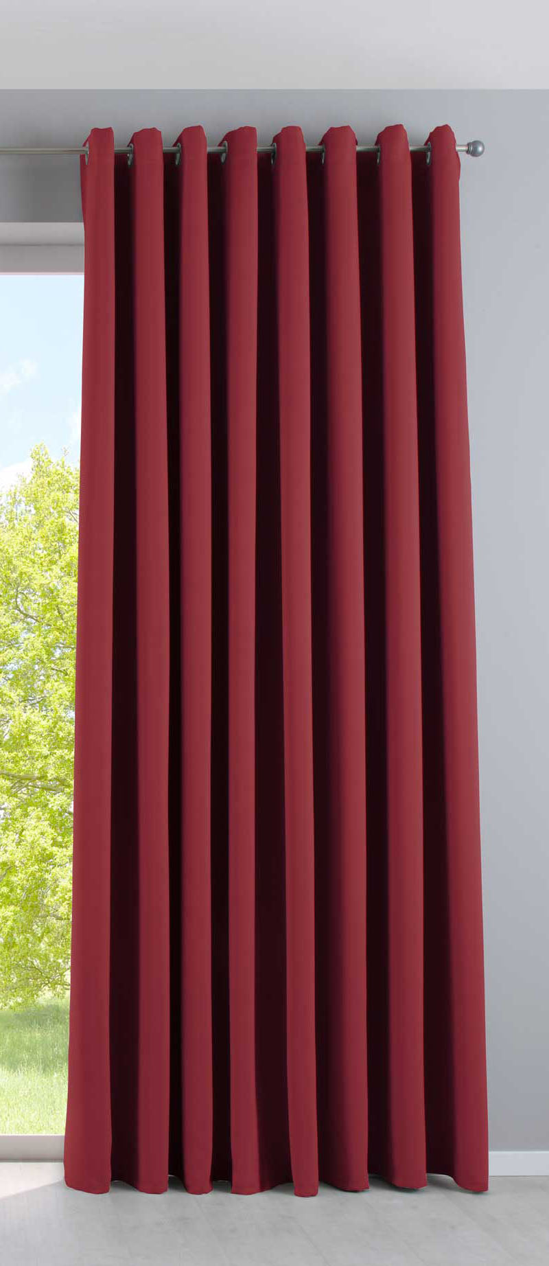 Vorhang Blickdicht »NewYork« 1er-Pack Thermo-Gardine Verdunkelungsvorhang Blackout Ösen schalldämmend UV-Schutz Raffhalter 201920600 Bordeaux HxB 245x295 cm Vorhang 201920600bordeaux-295 | girdainenbox.com
