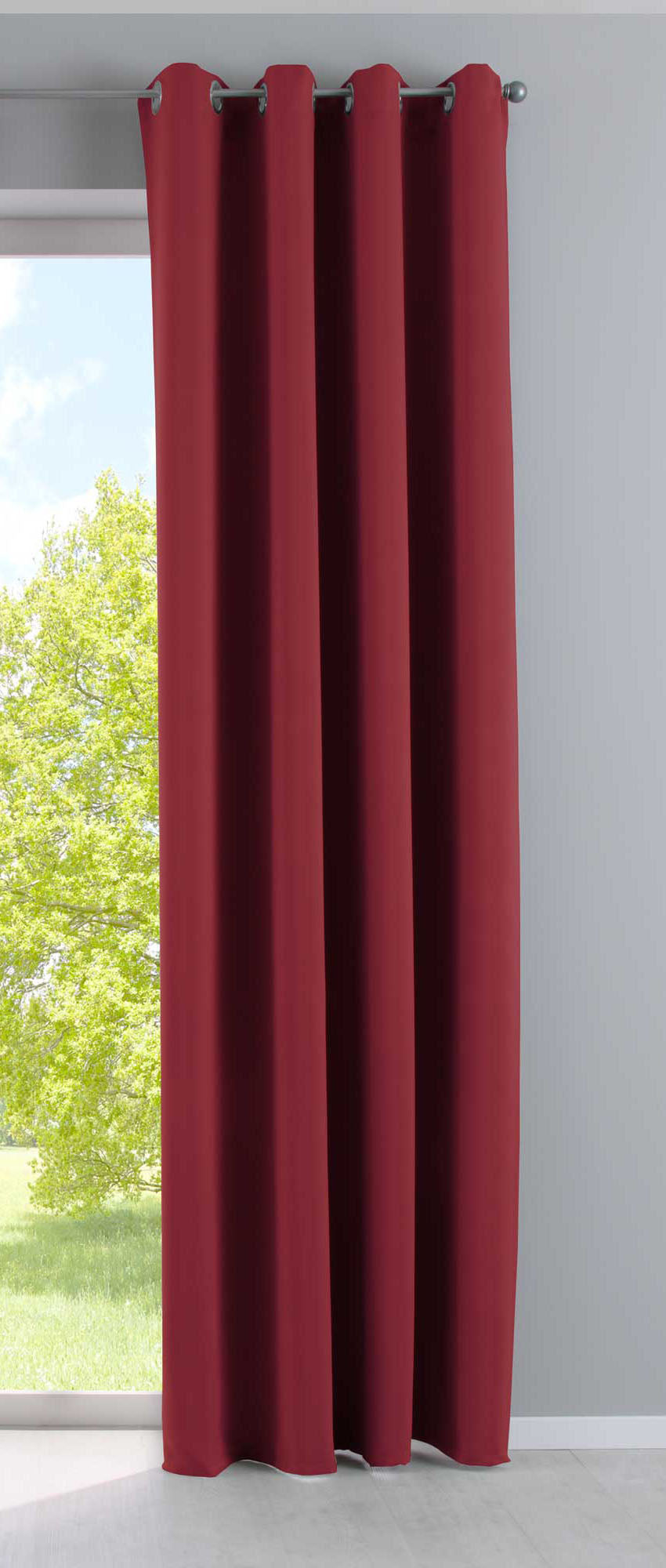 Vorhang Blickdicht »NewYork« 1er-Pack Thermo-Gardine Verdunkelungsvorhang Blackout Ösen schalldämmend UV-Schutz Raffhalter 201920600 Bordeaux HxB 225x140 cm Vorhang 201920600bordeaux | girdainenbox.com