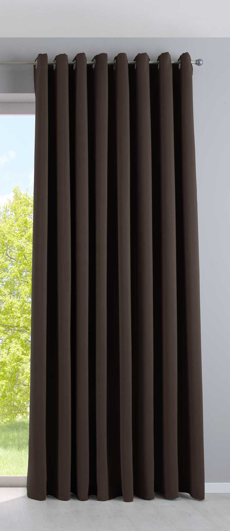 Vorhang Blickdicht »NewYork« 1er-Pack Thermo-Gardine Verdunkelungsvorhang Blackout Ösen schalldämmend UV-Schutz Raffhalter 201920600 Braun HxB 225x295 cm Vorhang 201920600braun-295_2dcc4c7b-08af-44c1-ac81-93b6d7f689bb | girdainenbox.com