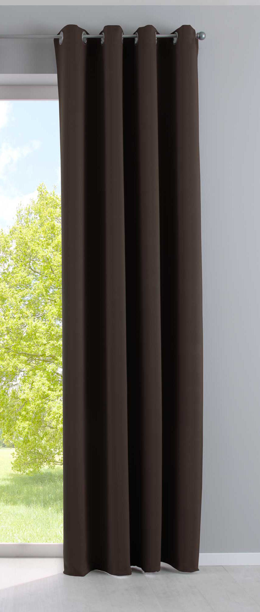Vorhang Blickdicht »NewYork« 1er-Pack Thermo-Gardine Verdunkelungsvorhang Blackout Ösen schalldämmend UV-Schutz Raffhalter 201920600 Braun HxB 245x140 cm Vorhang 201920600braun_d4649fa2-ebe9-4d78-8f4a-046a8733d509 | girdainenbox.com