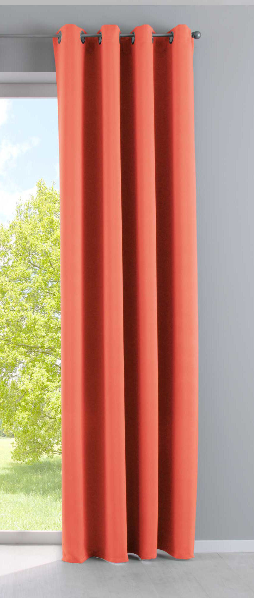 Vorhang Blickdicht »NewYork« 1er-Pack Thermo-Gardine Verdunkelungsvorhang Blackout Ösen schalldämmend UV-Schutz Raffhalter 201920600 Coralle HxB 225x140 cm Vorhang 201920600coralle | girdainenbox.com