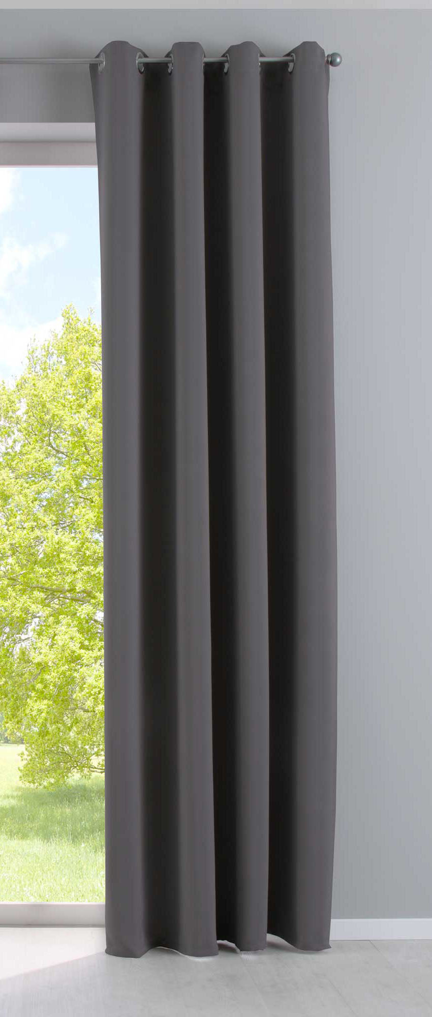 Vorhang Blickdicht »NewYork« 1er-Pack Thermo-Gardine Verdunkelungsvorhang Blackout Ösen schalldämmend UV-Schutz Raffhalter 201920600 Dunkelgrau HxB 225x140 cm Vorhang 201920600dunkelgrau | girdainenbox.com