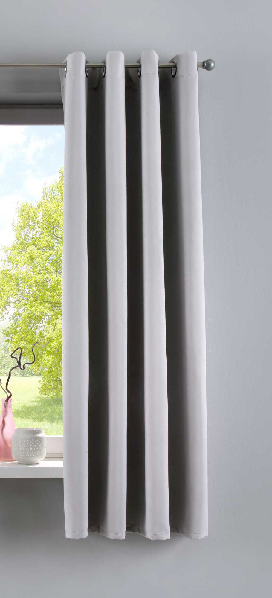 Vorhang Blickdicht »NewYork« 1er-Pack Thermo-Gardine Verdunkelungsvorhang Blackout Ösen schalldämmend UV-Schutz Raffhalter 201920600 Grau HxB 160x140 cm Vorhang 201920600grau-160 | girdainenbox.com