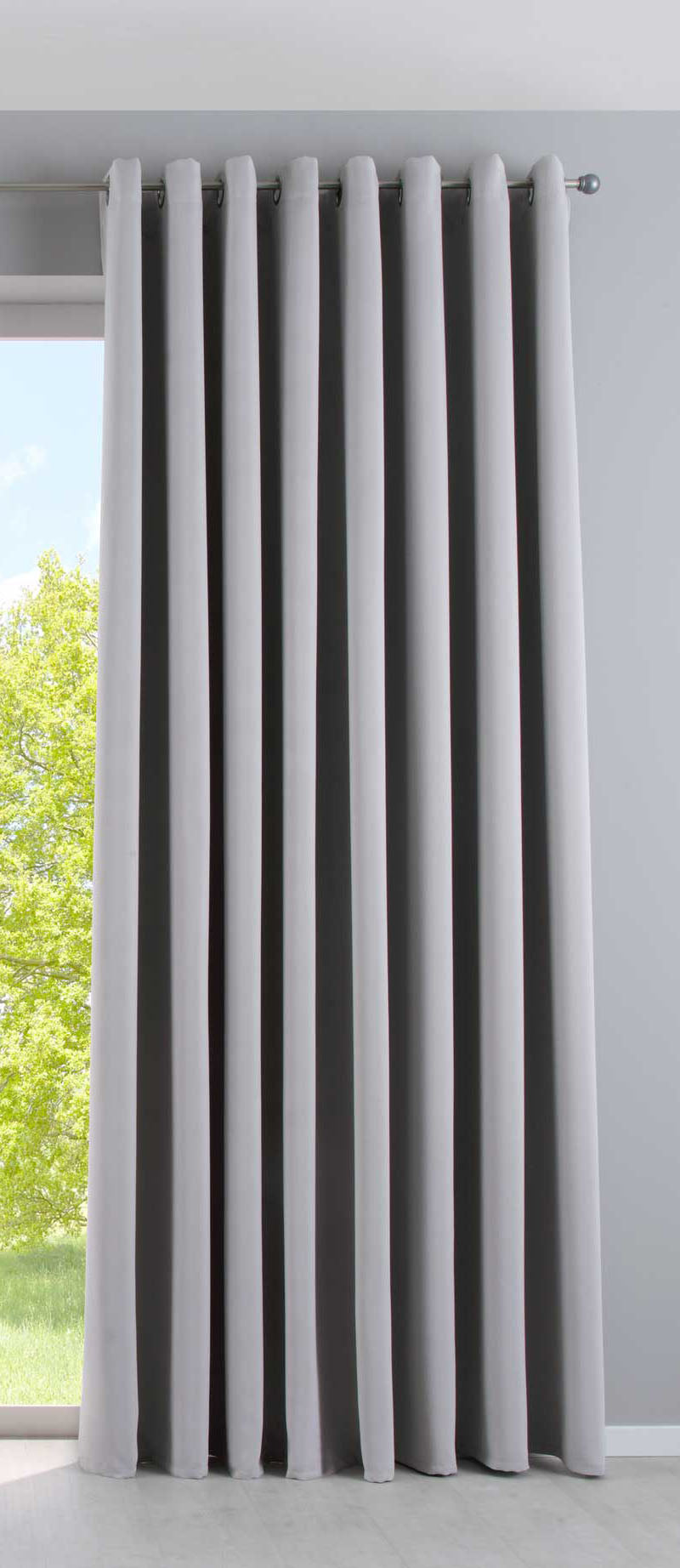 Vorhang Blickdicht »NewYork« 1er-Pack Thermo-Gardine Verdunkelungsvorhang Blackout Ösen schalldämmend UV-Schutz Raffhalter 201920600 Grau HxB 245x295 cm Vorhang 201920600grau-295 | girdainenbox.com