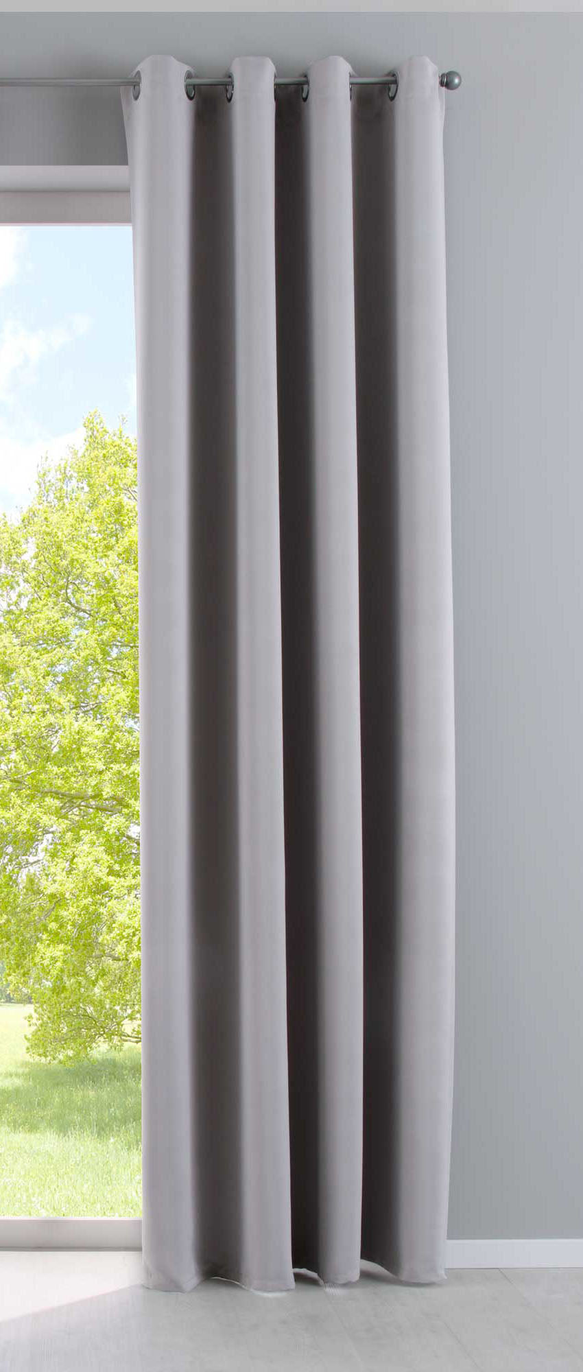Vorhang Blickdicht »NewYork« 1er-Pack Thermo-Gardine Verdunkelungsvorhang Blackout Ösen schalldämmend UV-Schutz Raffhalter 201920600 Grau HxB 245x140 cm Vorhang 201920600grau_345a84ca-4430-46bd-b952-a8f6bde8d22d | girdainenbox.com
