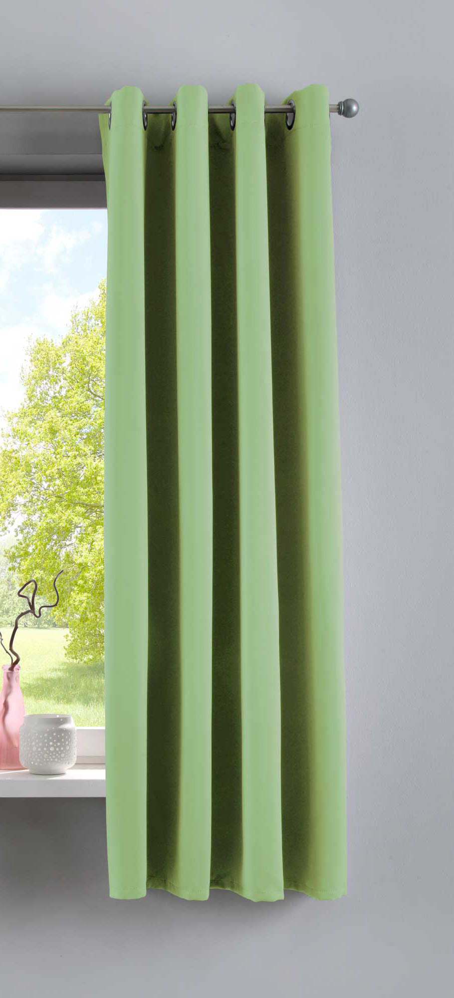 Vorhang Blickdicht »NewYork« 1er-Pack Thermo-Gardine Verdunkelungsvorhang Blackout Ösen schalldämmend UV-Schutz Raffhalter 201920600 Grün HxB 160x140 cm Vorhang 201920600gruen-160 | girdainenbox.com