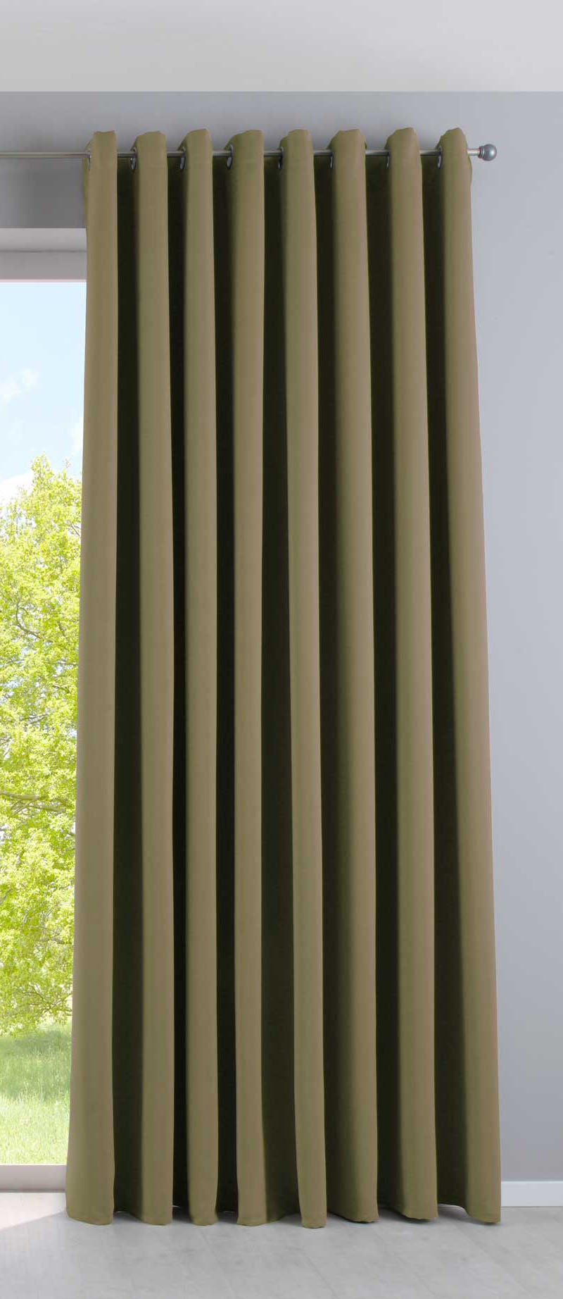 Vorhang Blickdicht »NewYork« 1er-Pack Thermo-Gardine Verdunkelungsvorhang Blackout Ösen schalldämmend UV-Schutz Raffhalter 201920600 Oliv HxB 225x295 cm Vorhang 201920600oliv-295_da1ef958-2b30-47de-b62a-0aeb7bdec617 | girdainenbox.com