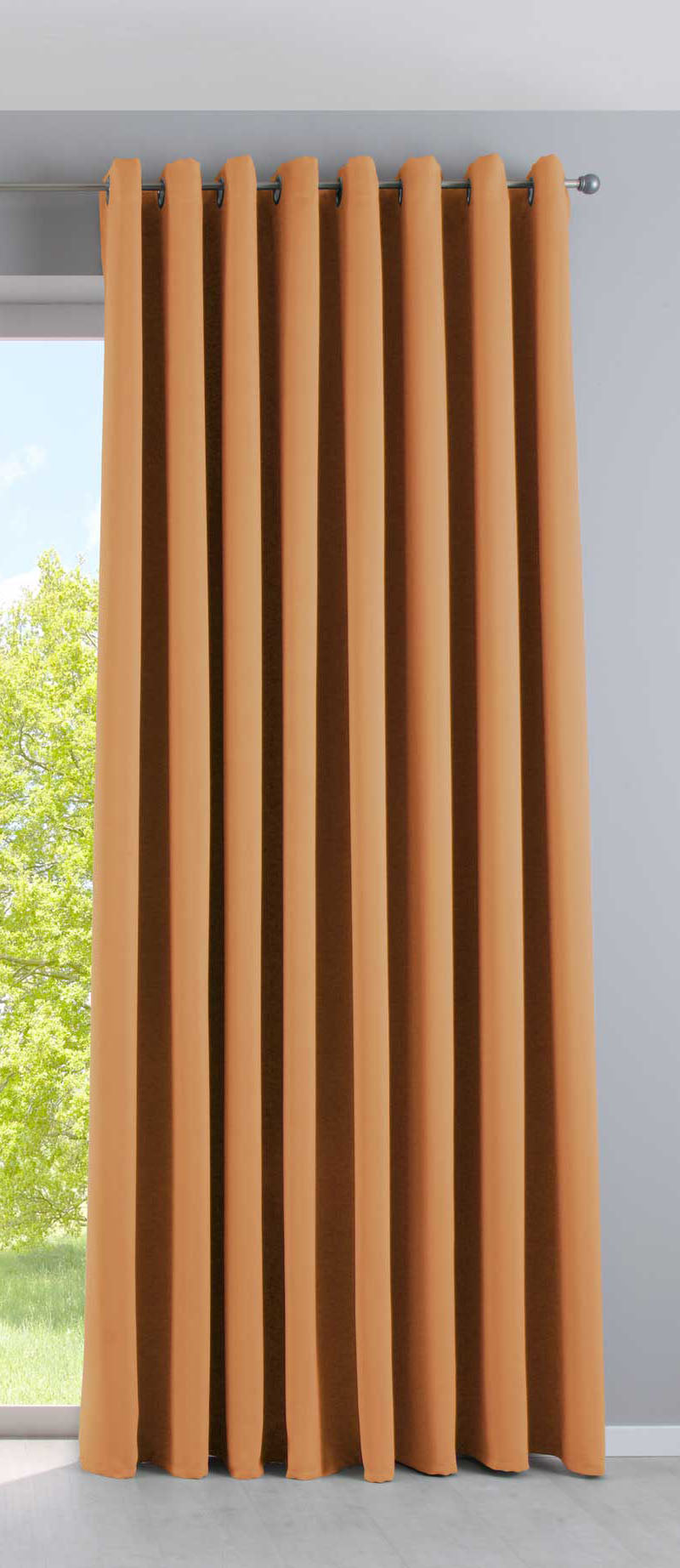 Vorhang Blickdicht »NewYork« 1er-Pack Thermo-Gardine Verdunkelungsvorhang Blackout Ösen schalldämmend UV-Schutz Raffhalter 201920600 Orange HxB 245x295 cm Vorhang 201920600orange-295 | girdainenbox.com