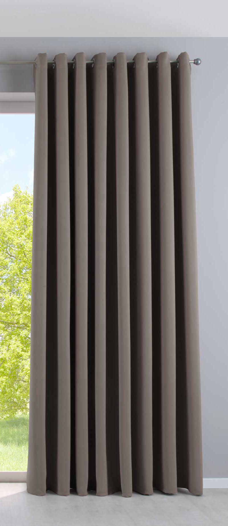 Vorhang Blickdicht »NewYork« 1er-Pack Thermo-Gardine Verdunkelungsvorhang Blackout Ösen schalldämmend UV-Schutz Raffhalter 201920600 Taupe HxB 245x295 cm Vorhang 201920600taupe-295 | girdainenbox.com