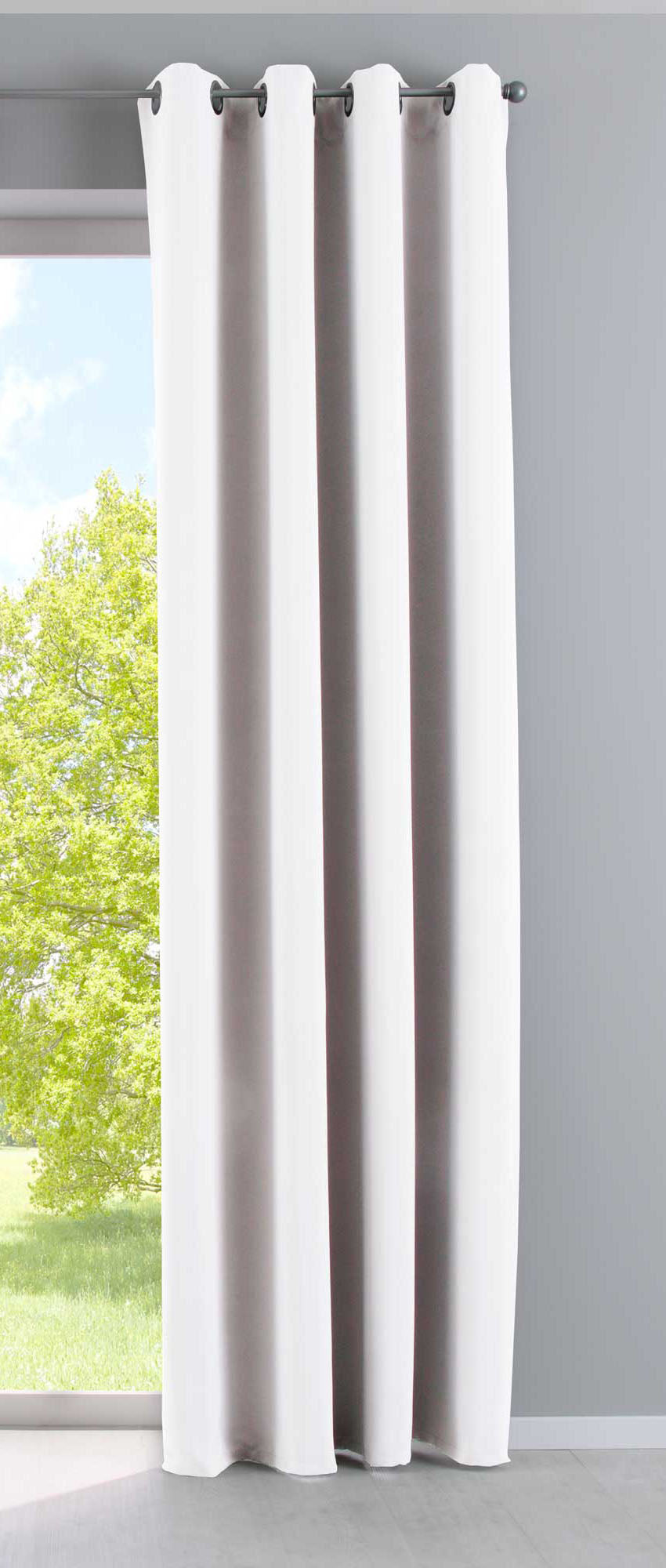 Vorhang Blickdicht »NewYork« 1er-Pack Thermo-Gardine Verdunkelungsvorhang Blackout Ösen schalldämmend UV-Schutz Raffhalter 201920600 Weiß HxB 245x140 cm Vorhang 201920600weiss_0c7c3d00-e6da-47e4-8444-015a5cf43ce9 | girdainenbox.com