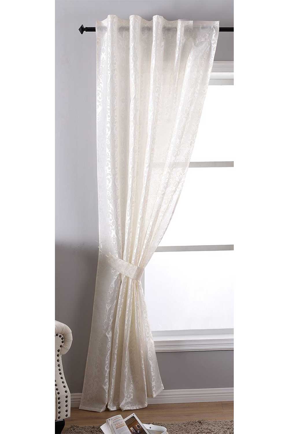 Vorhang Wildseide Optik blickdicht Flockfasern Deko gemustert, blickdicht mit verdecktem Schlaufenband 20200-20210 Creme Barock 1er Set HxB 245x140 cm Vorhang 20200-20210creme_barock | girdainenbox.com