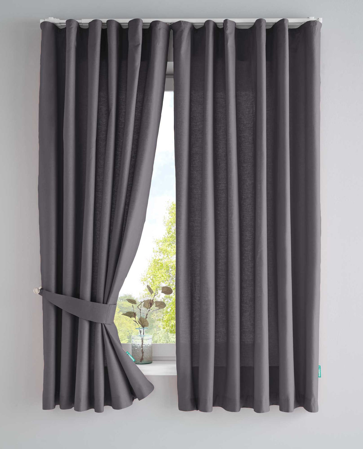 2er Set Bio Organic Vorhänge »Bremen« Reine Bio Baumwolle Blickdicht Gardinen Verdeckte Schlaufen Gardinenband Pflegeleicht 202088 Dunkelgrau HxB 160x145 cm Vorhang Set 202088dunkelgrau-160 | girdainenbox.com