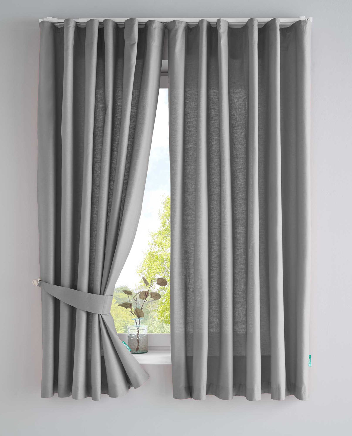 2er Set Bio Organic Vorhänge »Bremen« Reine Bio Baumwolle Blickdicht Gardinen Verdeckte Schlaufen Gardinenband Pflegeleicht 202088 Grau HxB 160x145 cm Vorhang Set 202088grau-160 | girdainenbox.com