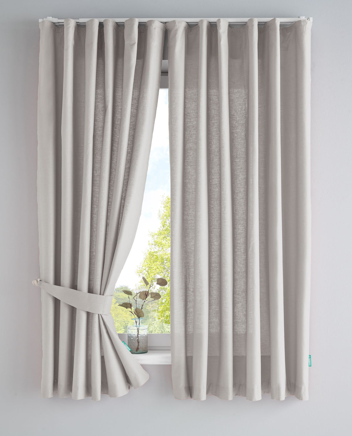 2er Set Bio Organic Vorhänge »Bremen« Reine Bio Baumwolle Blickdicht Gardinen Verdeckte Schlaufen Gardinenband Pflegeleicht 202088 Stein HxB 160x145 cm Vorhang Set 202088stein-160 | girdainenbox.com