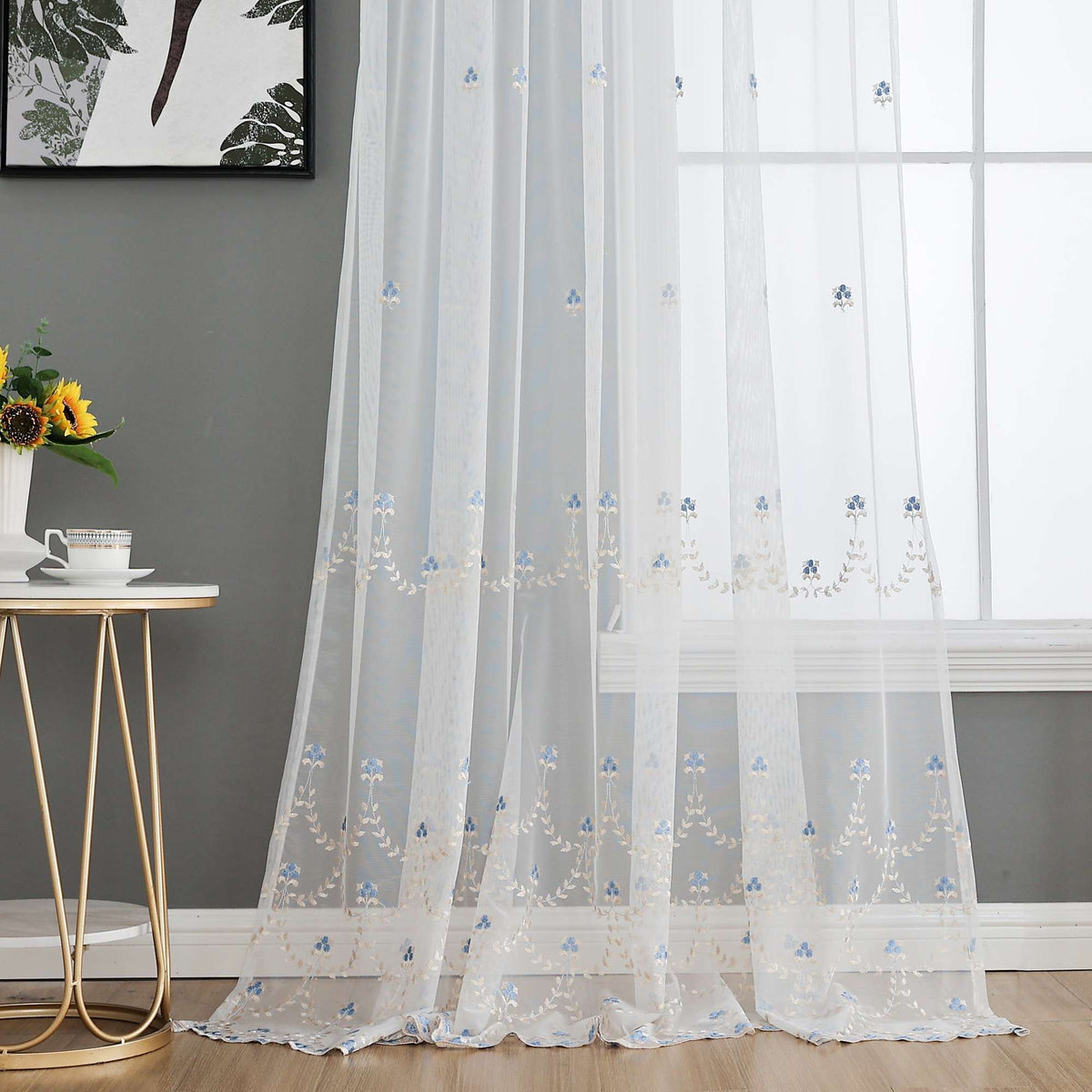 Gardine Raschel Stickerei Design »Florenz« Multiband für Gardinenschiene und Gardinenstange Elegante Fensterdekoration 2023200 02 Gardinenschal 202320002 | girdainenbox.com