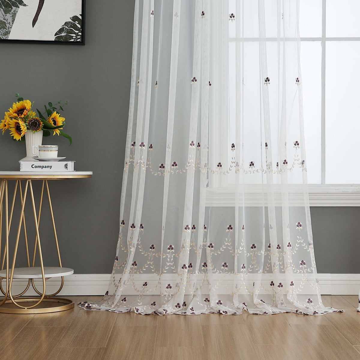 Gardine Raschel Stickerei Design »Florenz« Multiband für Gardinenschiene und Gardinenstange Elegante Fensterdekoration 2023200 03 Gardinenschal 202320003 | girdainenbox.com