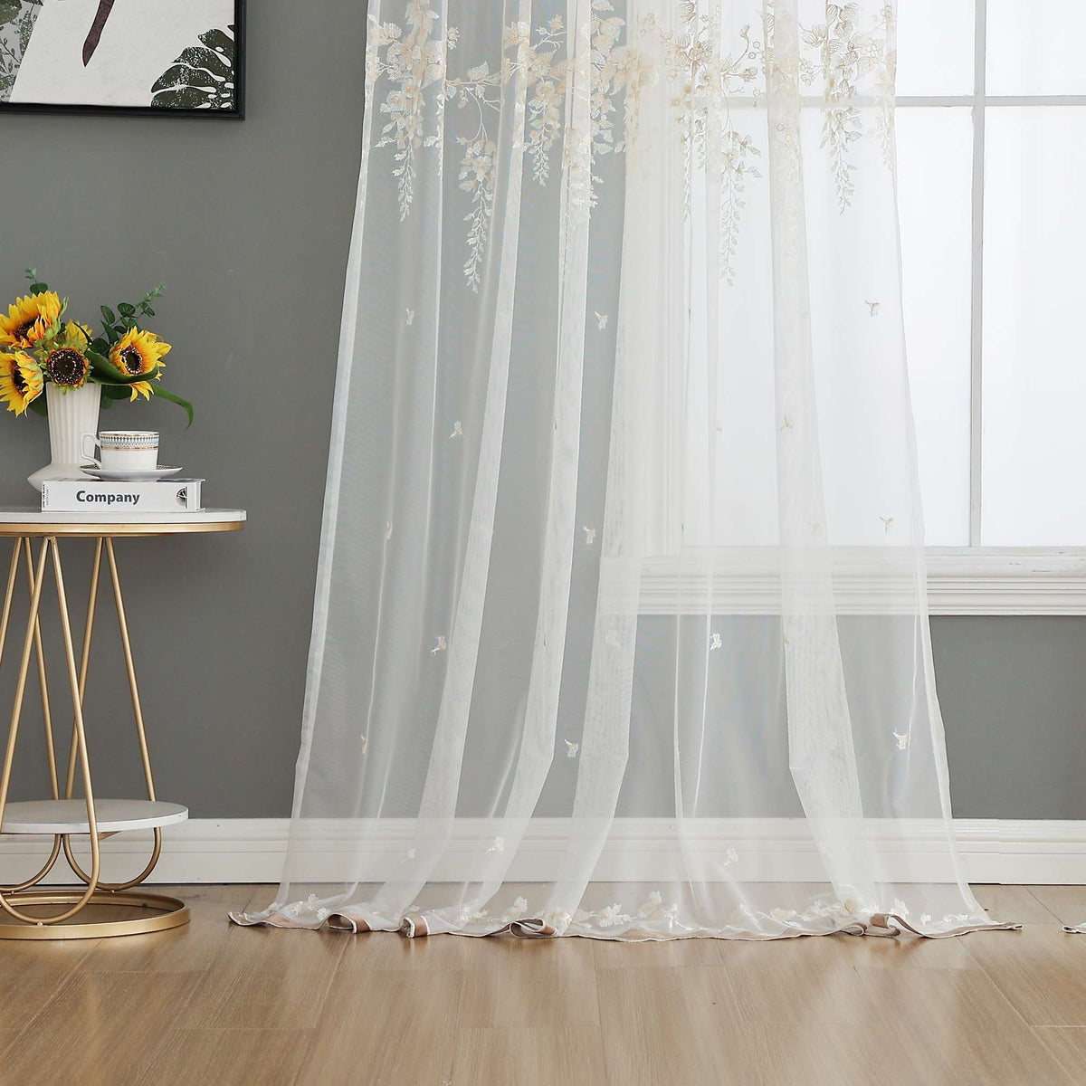 Gardine Raschel Stickerei Design »Florenz« Multiband für Gardinenschiene und Gardinenstange Elegante Fensterdekoration 2023200 08 Gardinenschal 202320008 | girdainenbox.com