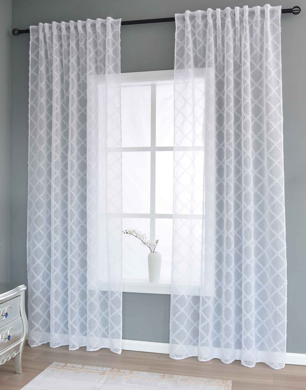 2er Set Gardine »VALENCIA« Multiband Aufhängung Scherli Transparent Leinen-Optik 2023400-408S-2 Natur Diamond Gardinen Set 2023400-408S-2natur_diamond | girdainenbox.com
