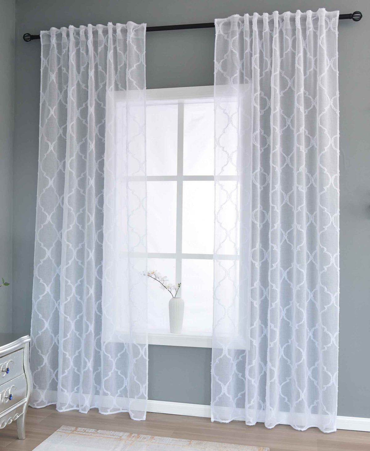 2er Set Gardine »VALENCIA« Multiband Aufhängung Scherli Transparent Leinen-Optik 2023400-408S-2 Natur Lacework Gardinen Set 2023400-408S-2natur_lacework | girdainenbox.com