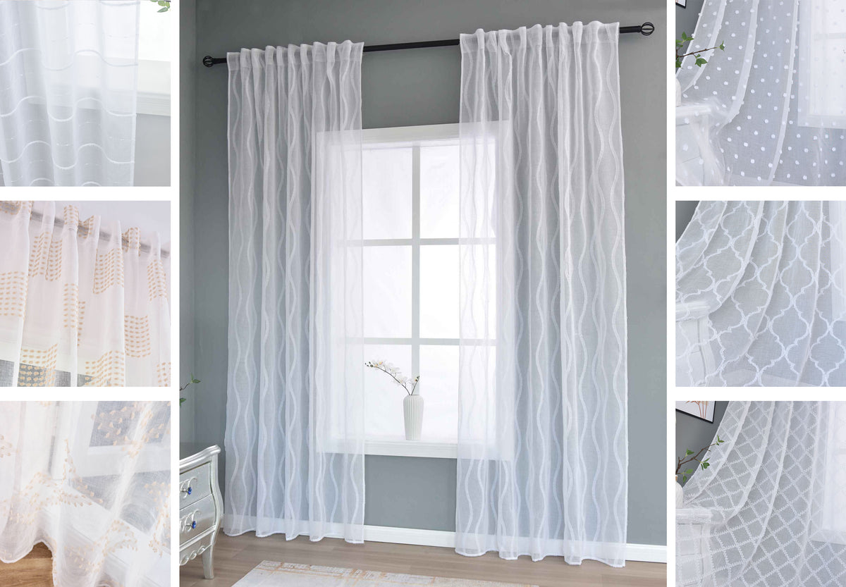 2er Set Gardine »VALENCIA« Multiband Aufhängung Scherli Transparent Leinen-Optik 2023400-408S-2 Gardinen Set 2023400-408S-2var | girdainenbox.com
