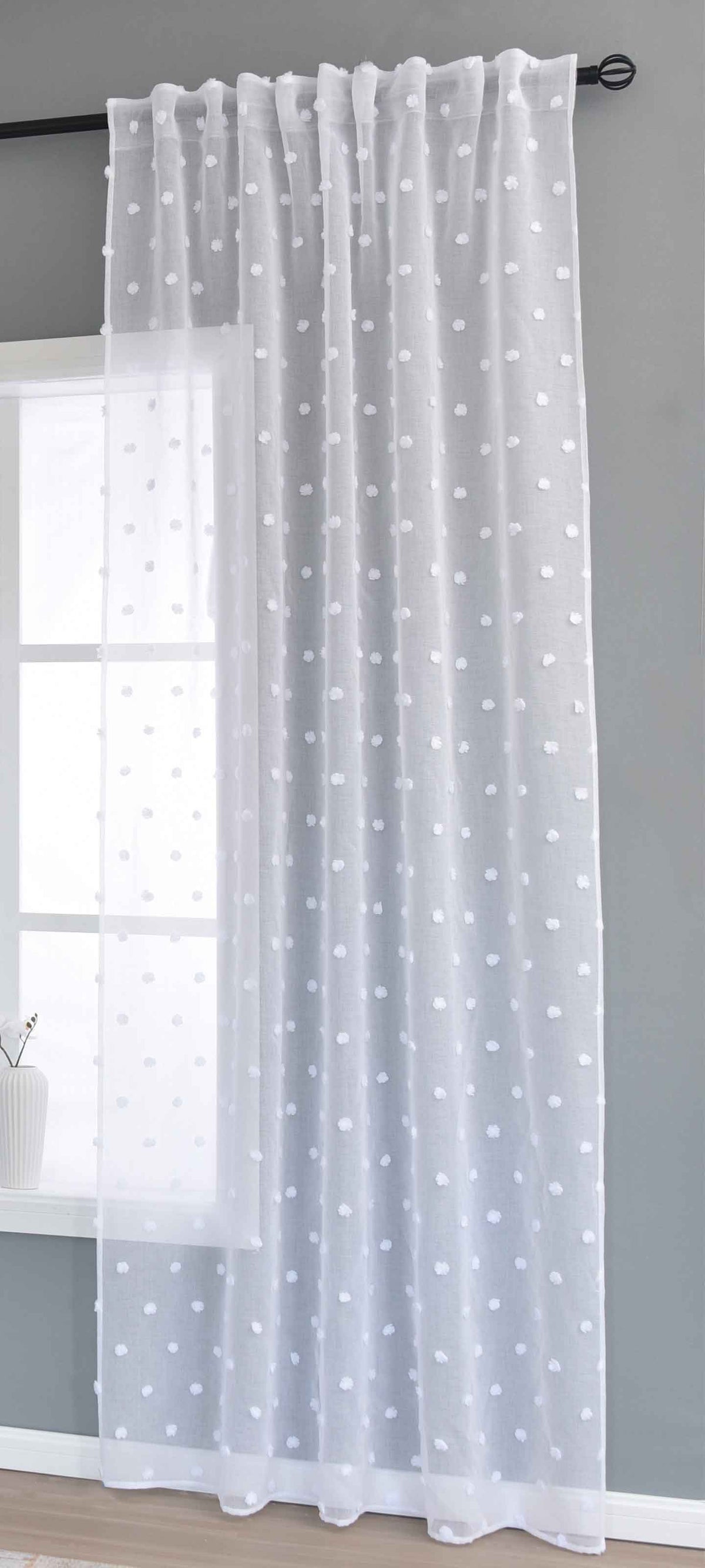 Gardine »VALENCIA« Multiband Aufhängung Scherli Transparent Leinen-Optik 2023400-408S Natur Snowflakes Gardinenschal 2023400-408Snatur_snowflakes | girdainenbox.com