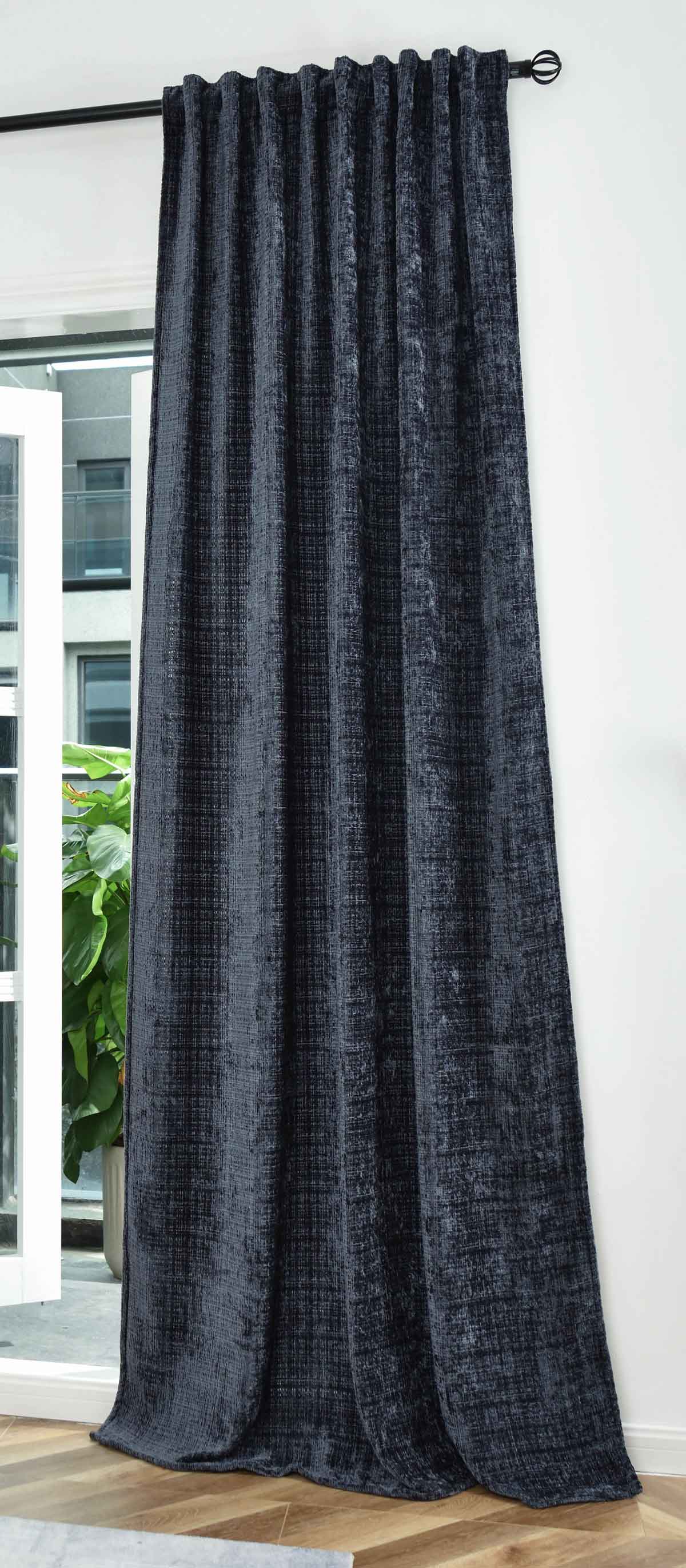 Vorhang Chenille Jacquard »RIGA« mit Multiband-Aufhängung Luxuriöser Stil für Ihr Zuhause 2023500 Blau Vorhang 2023500blau | girdainenbox.com