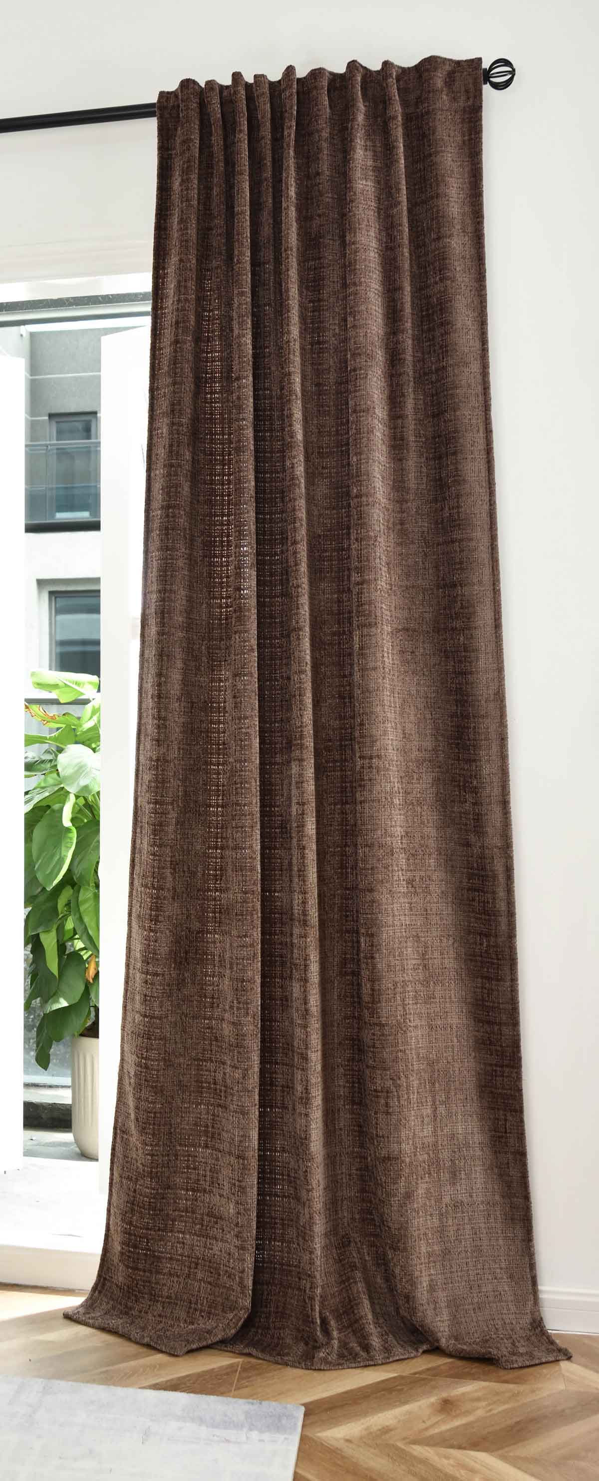 Vorhang Chenille Jacquard »RIGA« mit Multiband-Aufhängung Luxuriöser Stil für Ihr Zuhause 2023500 Braun Vorhang 2023500braun | girdainenbox.com