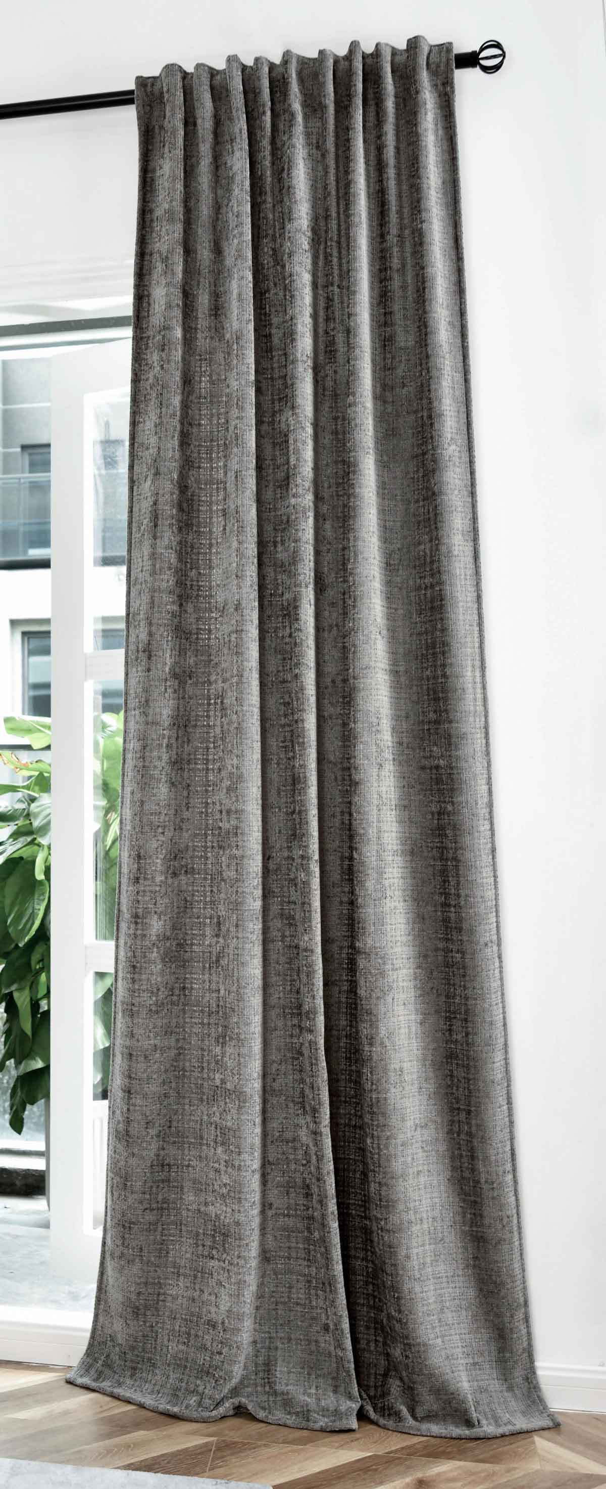 Vorhang Chenille Jacquard »RIGA« mit Multiband-Aufhängung Luxuriöser Stil für Ihr Zuhause 2023500 Grau Vorhang 2023500grau | girdainenbox.com