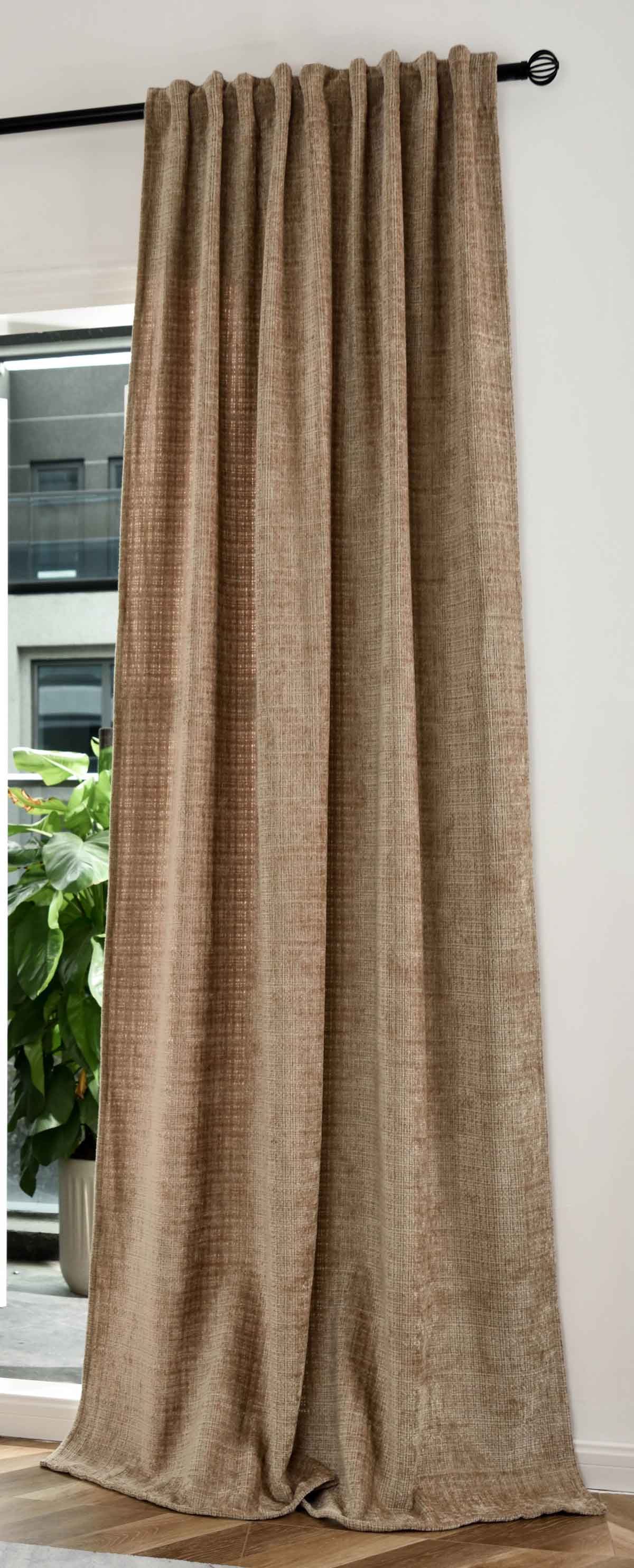 Vorhang Chenille Jacquard »RIGA« mit Multiband-Aufhängung Luxuriöser Stil für Ihr Zuhause 2023500 Taupe Vorhang 2023500taupe | girdainenbox.com